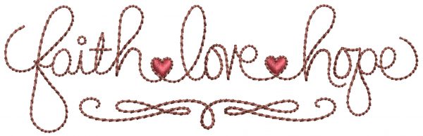 Faith love hope machine embroidery design instant download 4x4 5x7