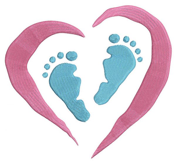 Download Baby Feet Heart Awareness Embroidery Design - Sewing ...
