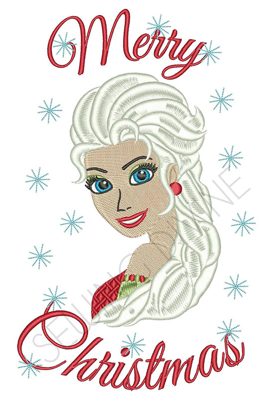 Download Disney Elsa Merry Christmas Embroidery Design - Sewing ...