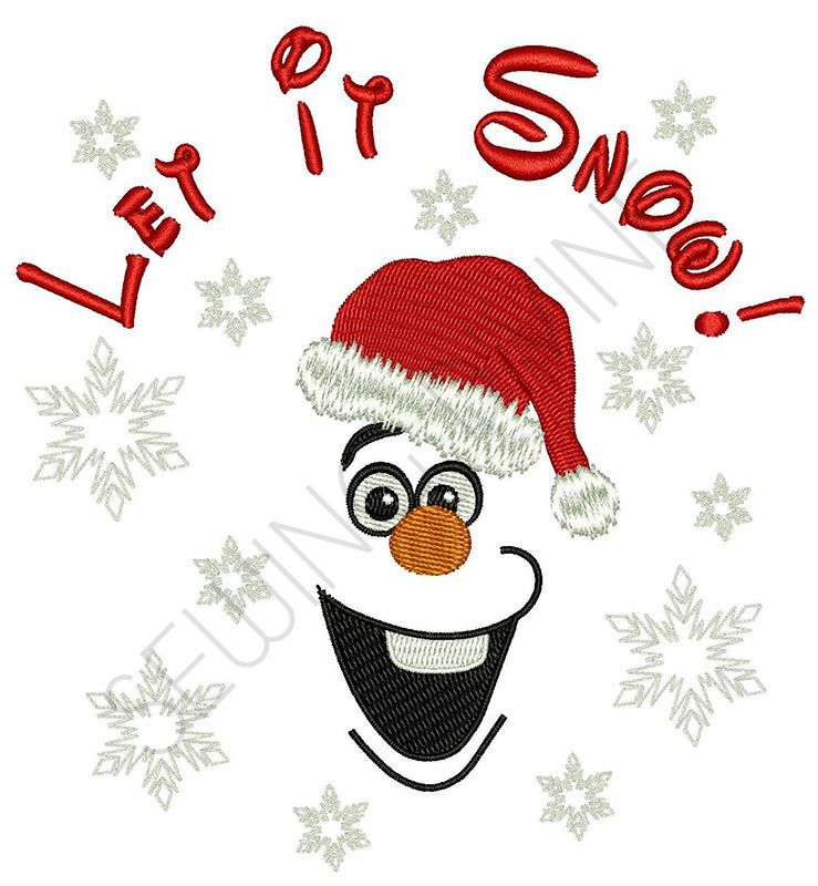 Download Disney Olaf Let It Snow Christmas Embroidery Design Frozen Snowman Instant Download Machine Embroidery