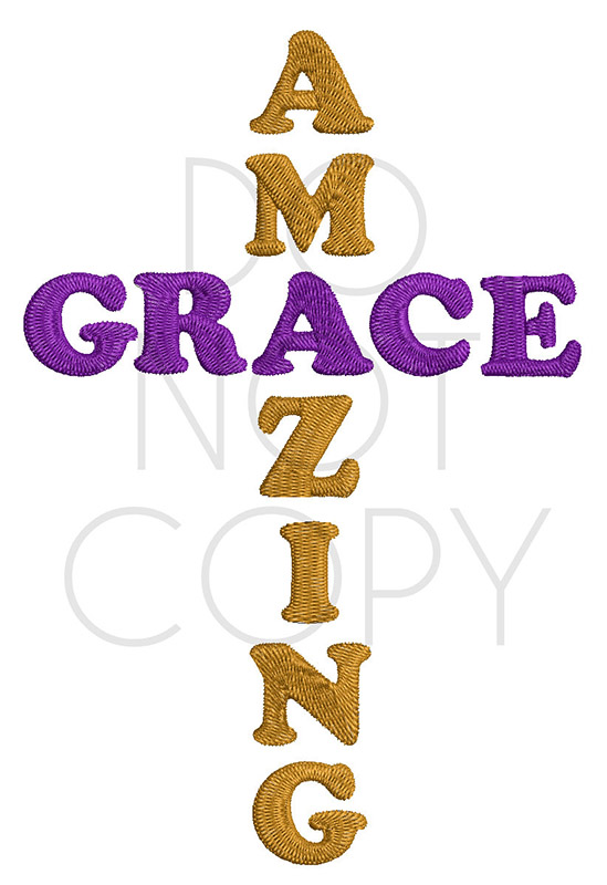 Download Amazing Grace Cross Embroidery Design Sewing Divine Embroidery Svg Cuttables And Digital Prints