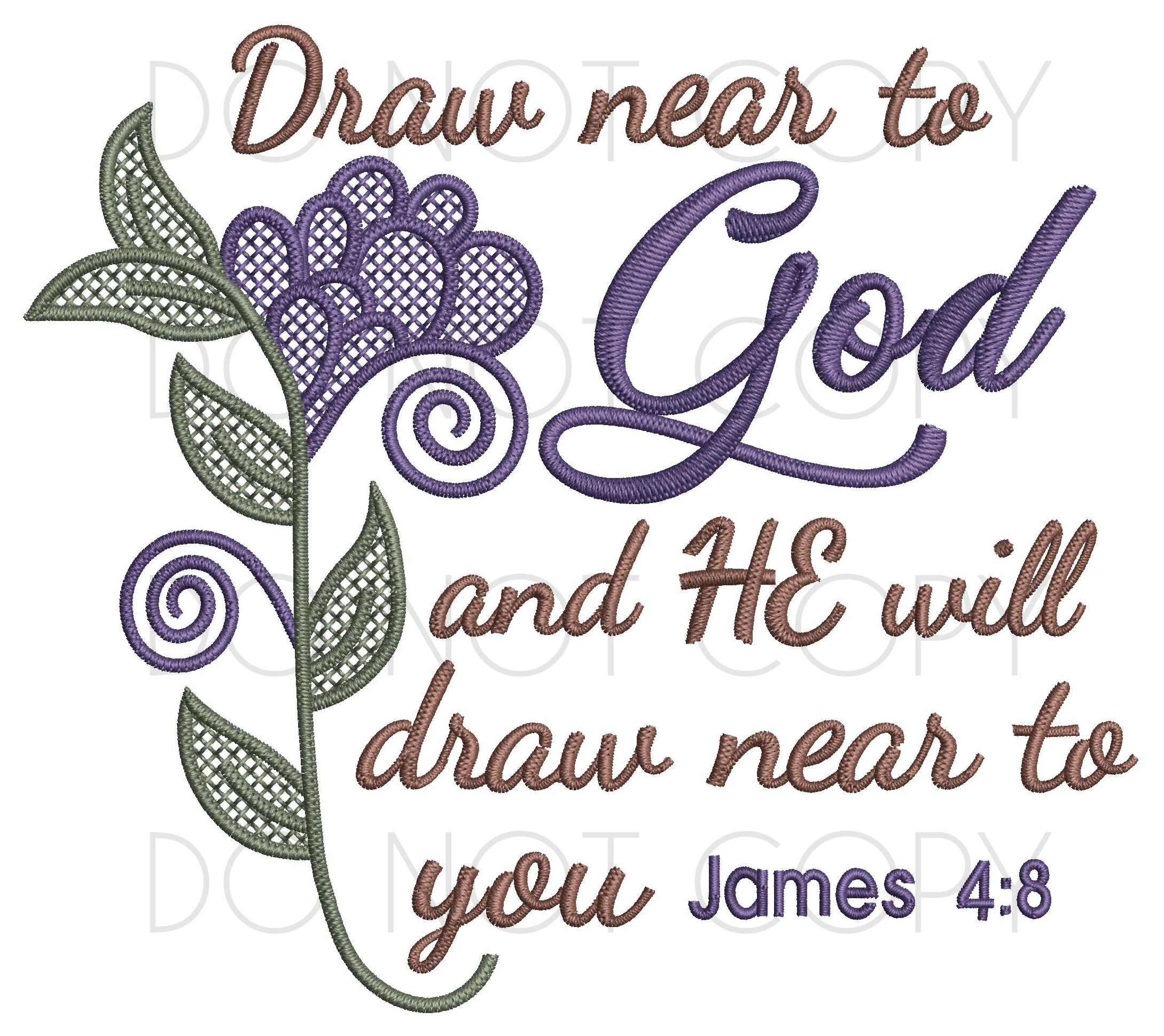 Download Draw Near To God Embroidery Design Instant Download ...