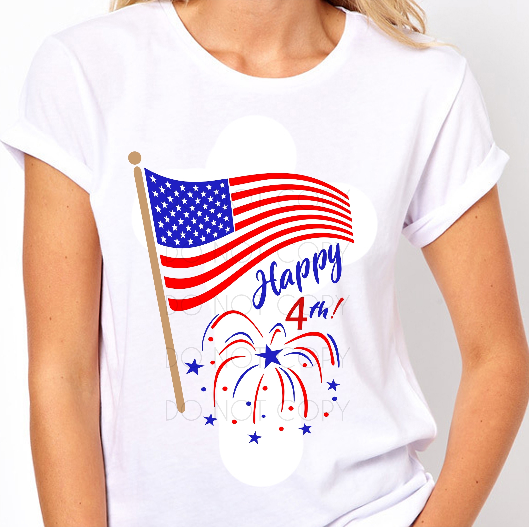Happy 4th Flag and Fireworks SVG Print - Sewing Divine