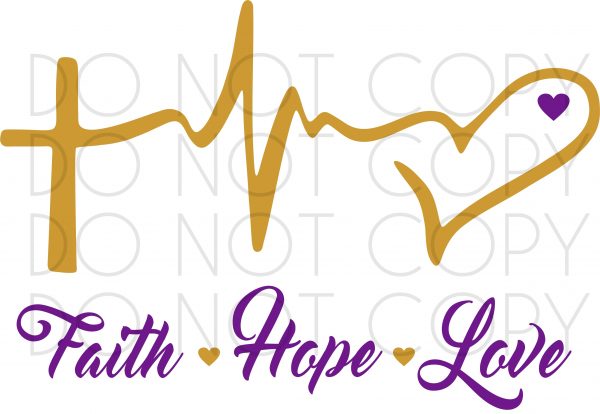 Download Faith Hope Love Heartbeat SVG Cut and Print Design for ...