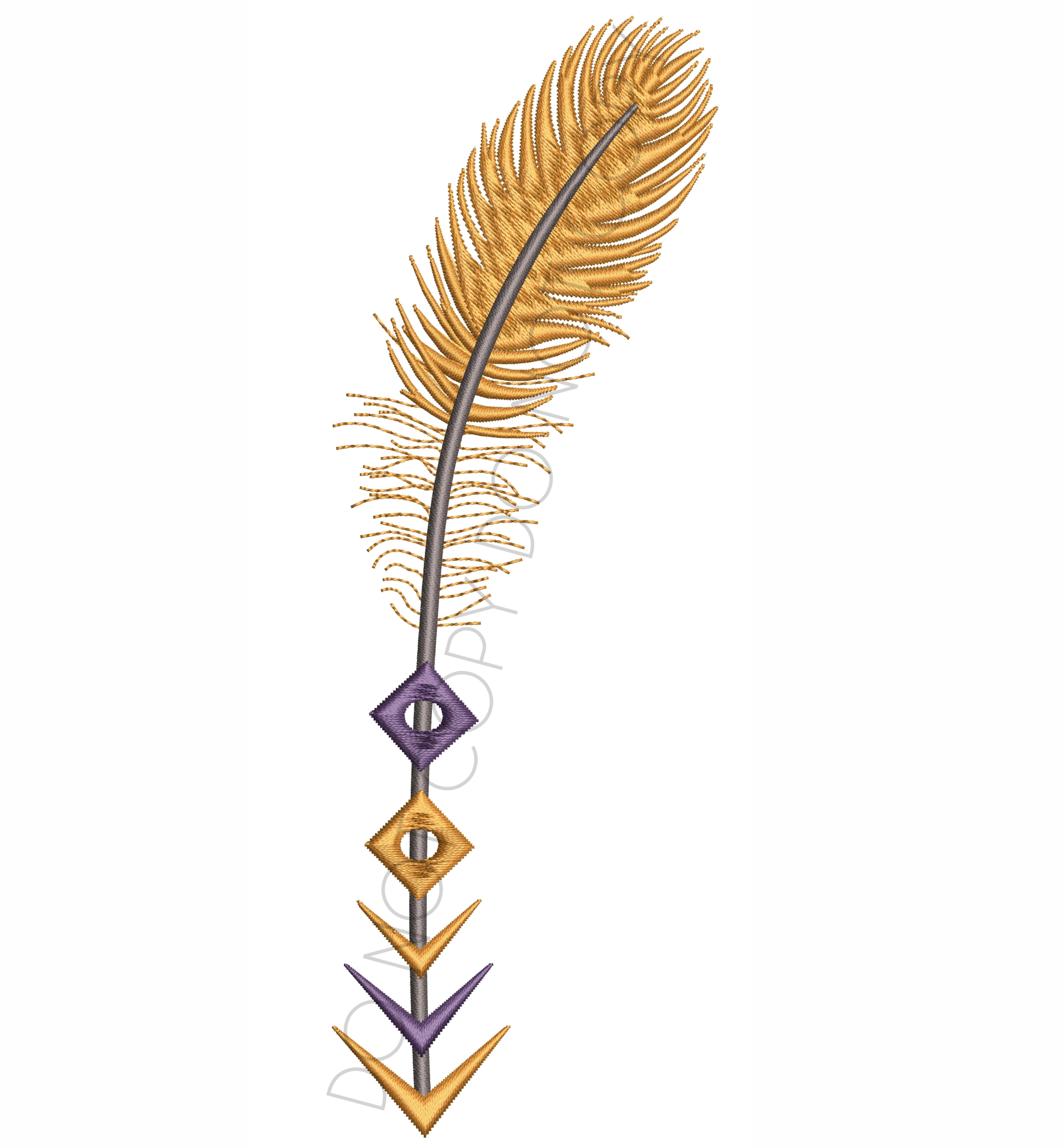 Download Feather Arrow Boho Machine Embroidery Design - Sewing Divine Embroidery, SVG Cuttables and ...