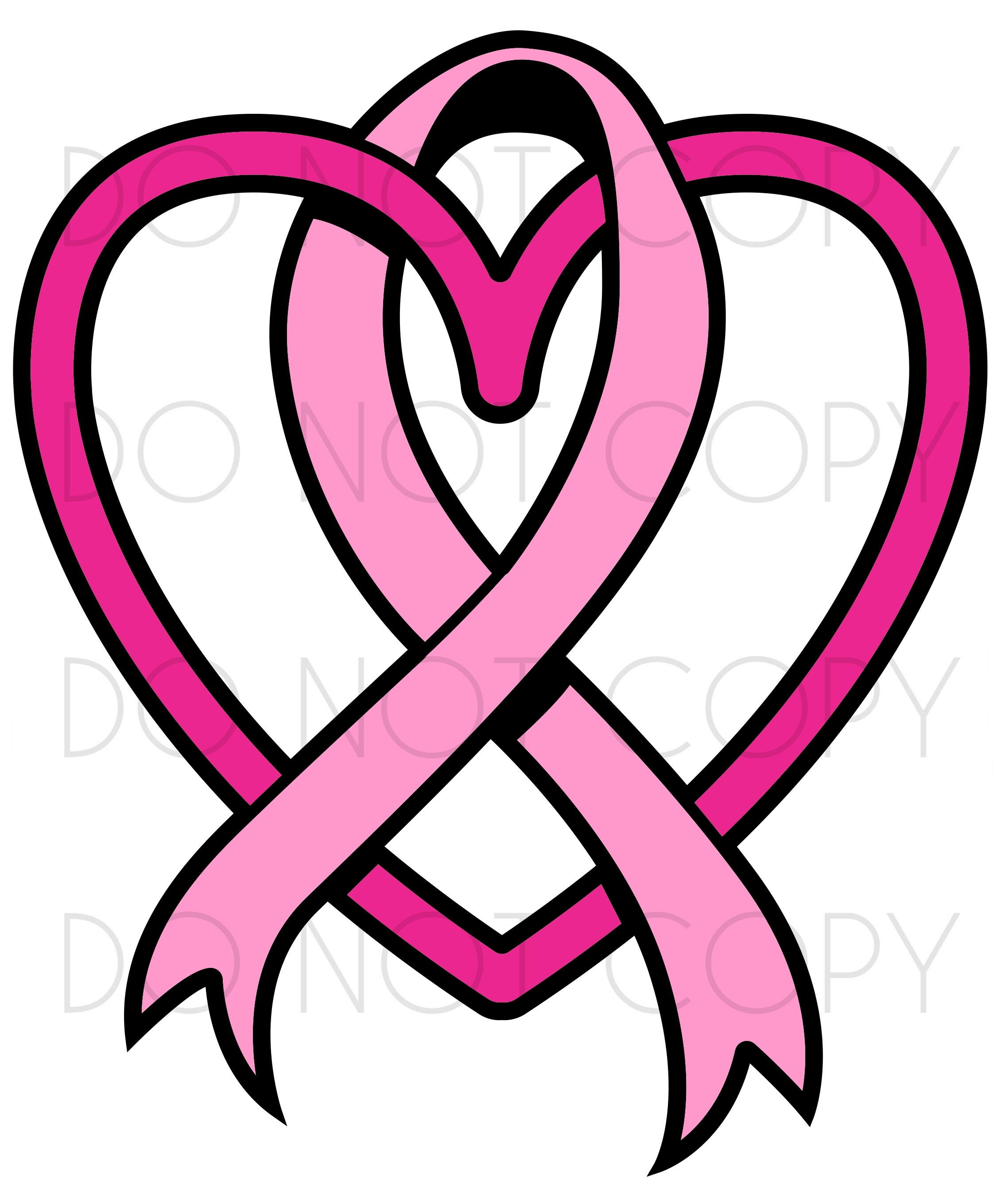 Breast Cancer Pink Ribbon Heart Embroidery Pattern