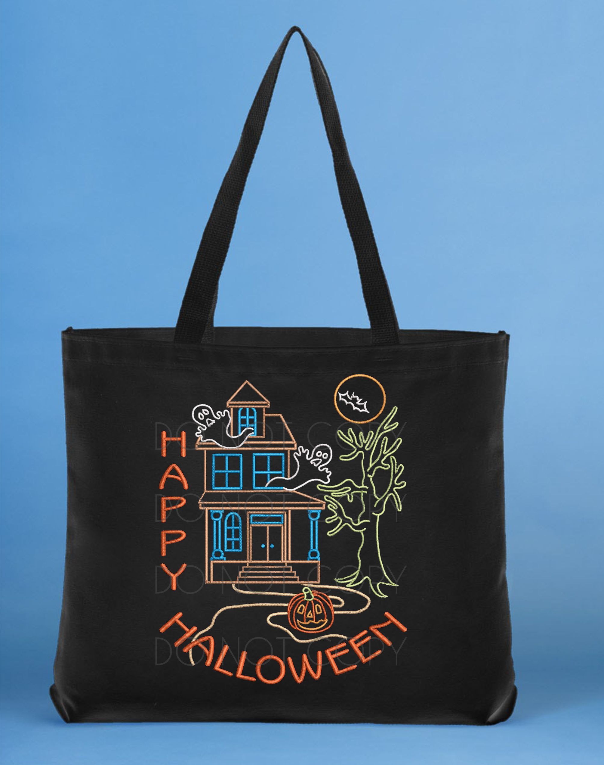 Halloween House Scene Machine Embroidery Design instant digital download