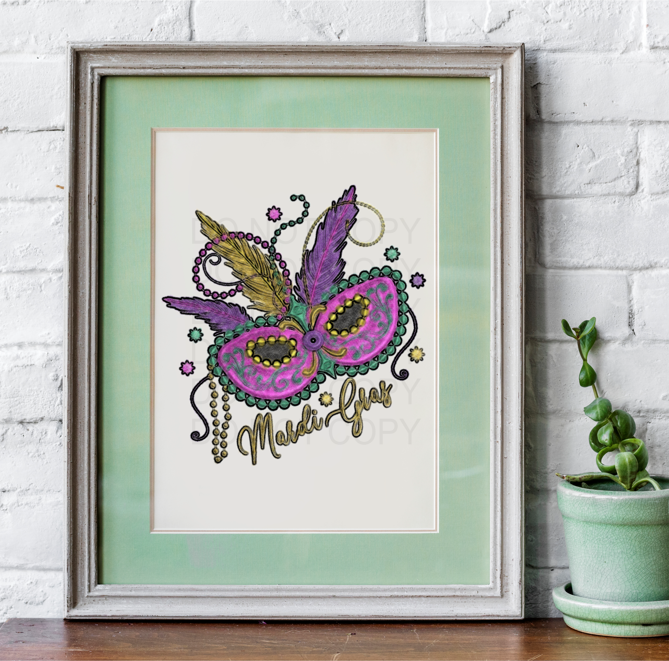 Mardi Gras Feather Mask Embroidery Design - Sewing Divine