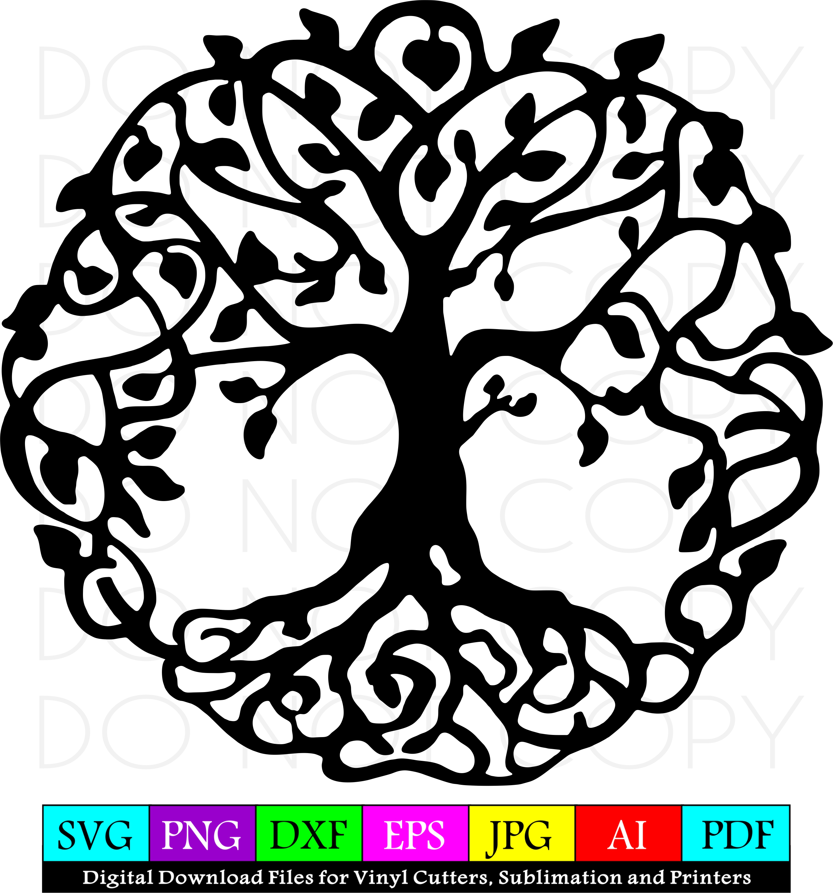 Download Tree Of Life SVG Cut Print Vector Clip Art for Cricut, Printers, Silhouette etc