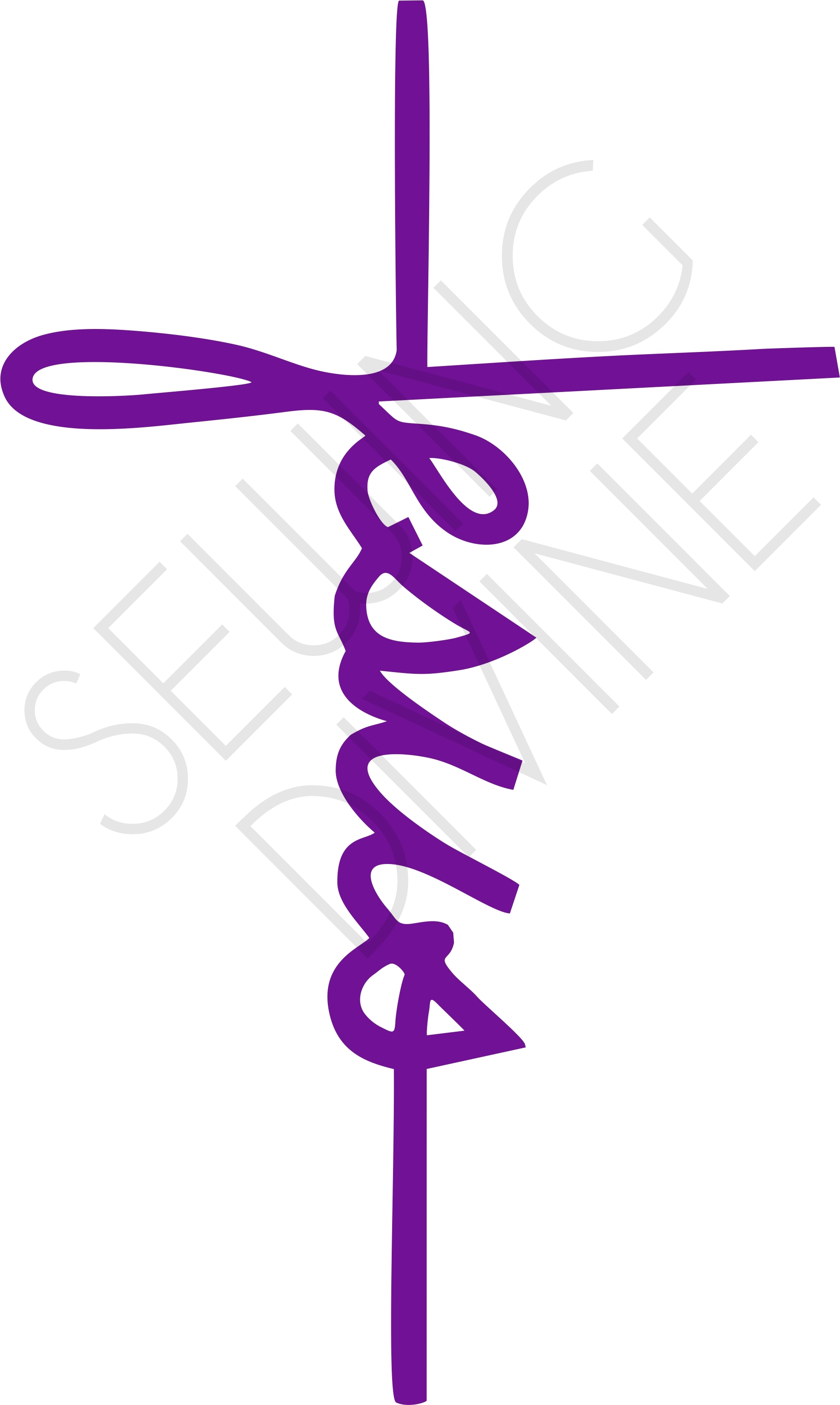 4 Purple Cross - Fleur De Lis - Religious - Iron On Applique