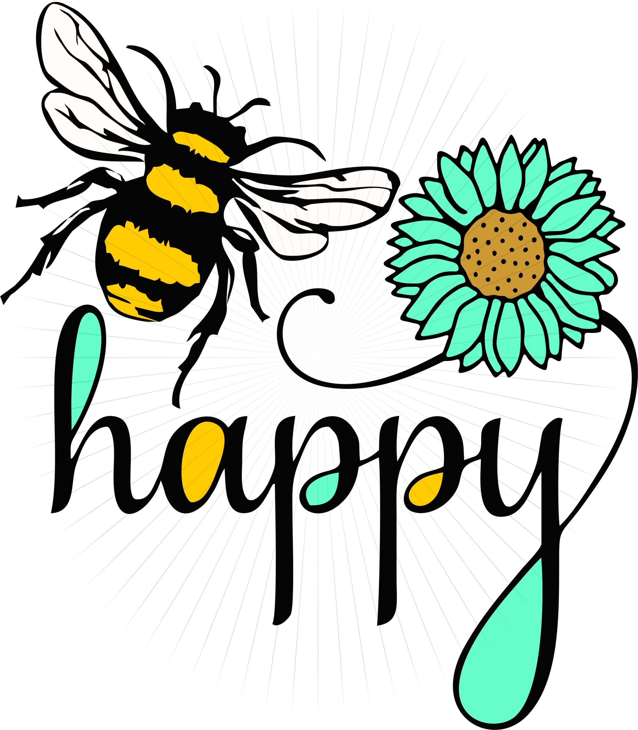 Download Bee Happy Svg Inspirational Design Png Clipart Digital For Cut Print