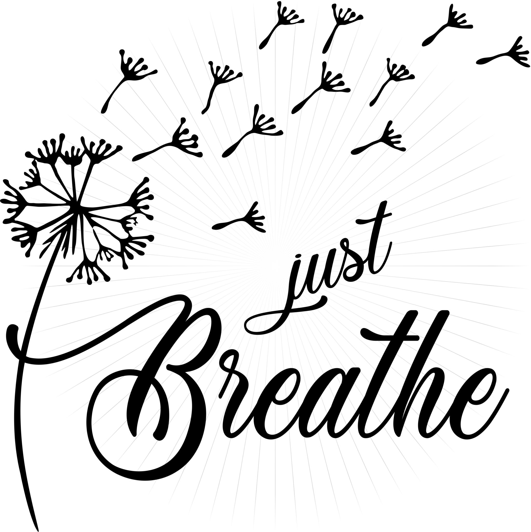 Just Breathe Dandelion SVG Clipart - Sewing Divine Embroidery, SVG