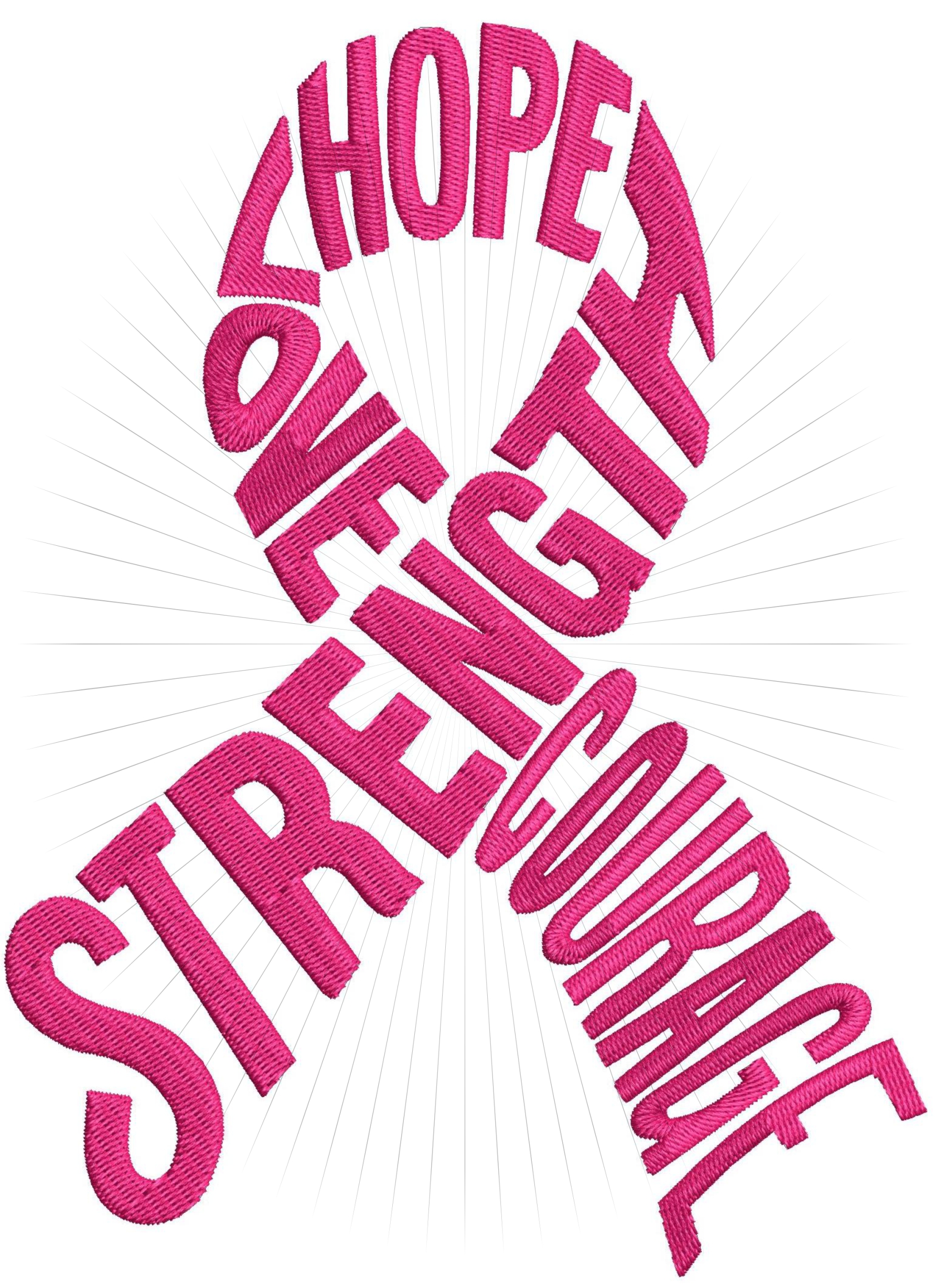 Brave and Strong Awareness Support Ribbon Digital Machine Embroidery  Awareness ribbon Digital Embroidery Pattern