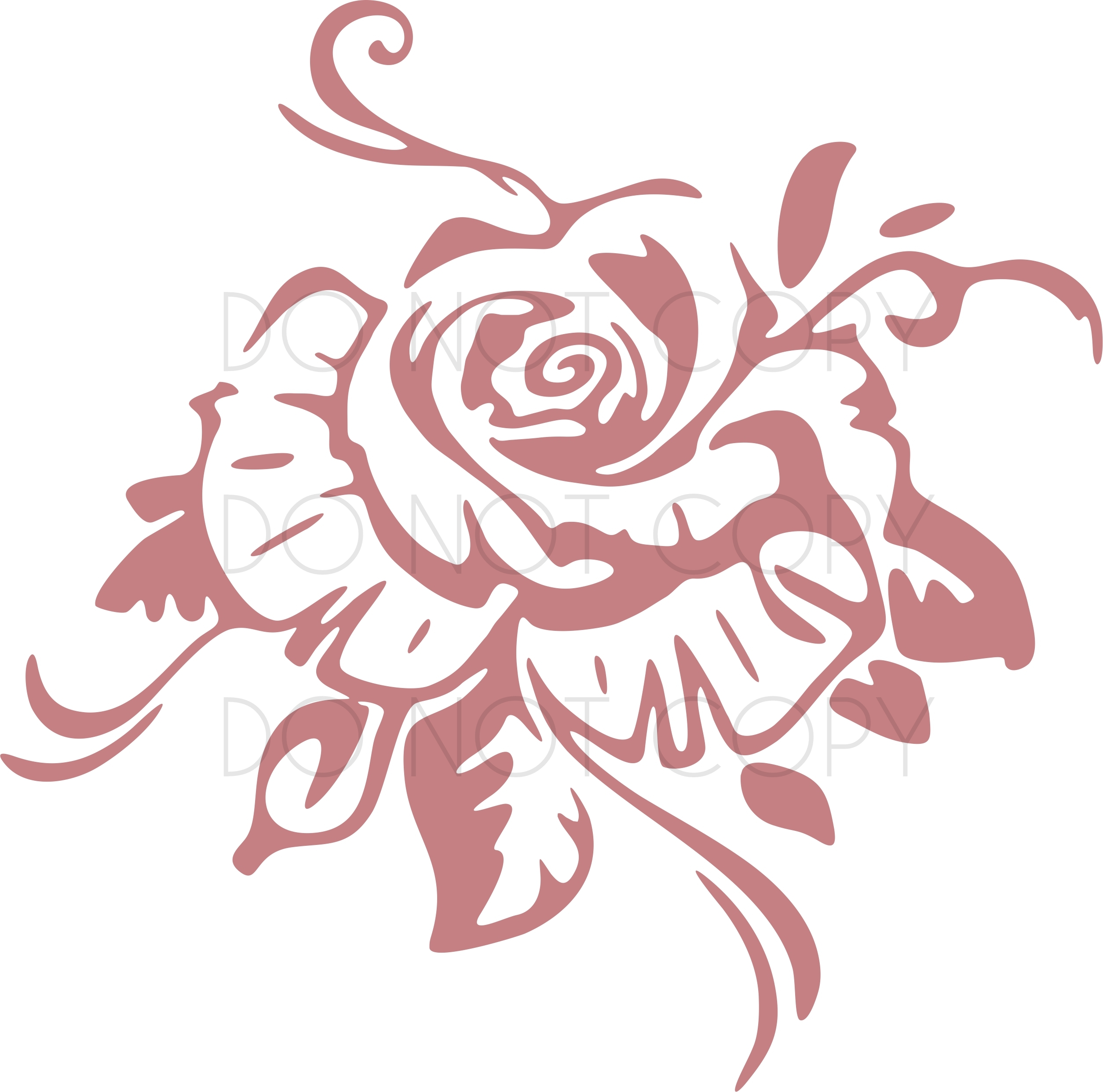 Rose Flower Solid Clipart Digital Download SVG EPS PNG PDF AI